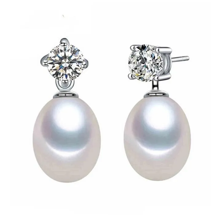Oval White Freshwater Pearl Cubic Zirconia Stud Earrings sold by Zulily