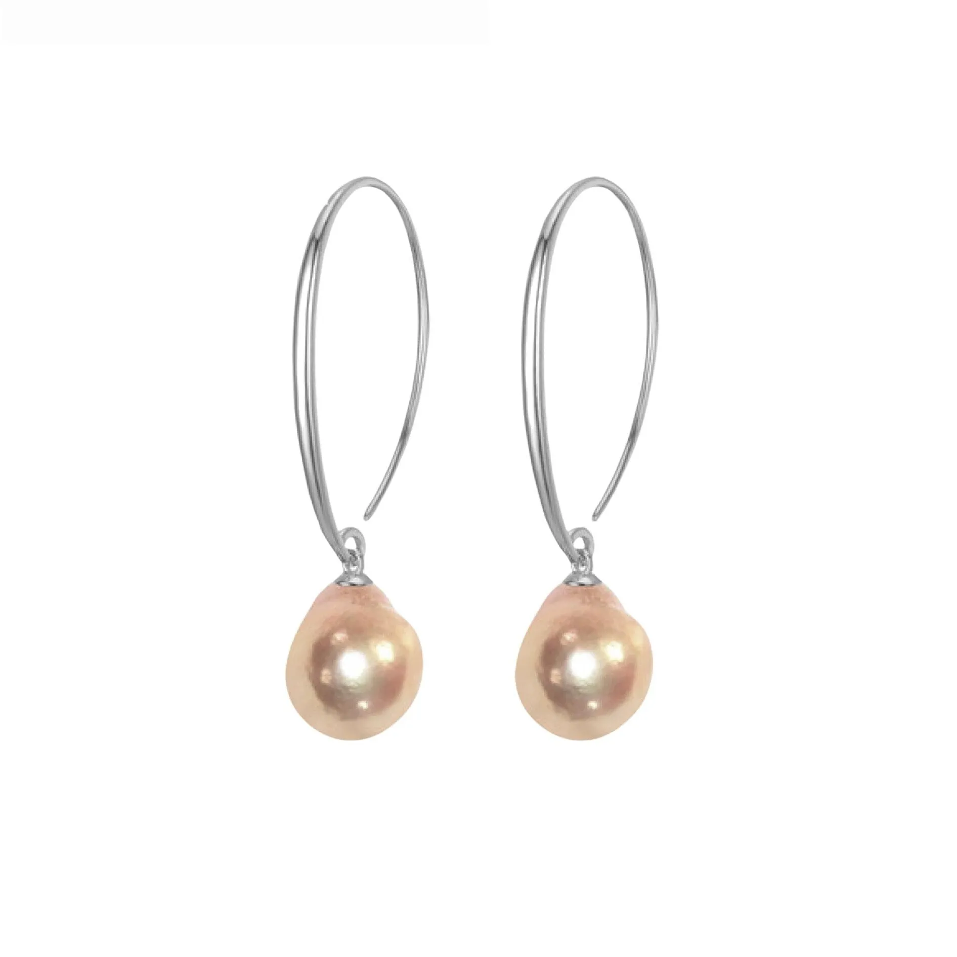 Peach Freshwater Pearl Threader Earrings sold by Zulily