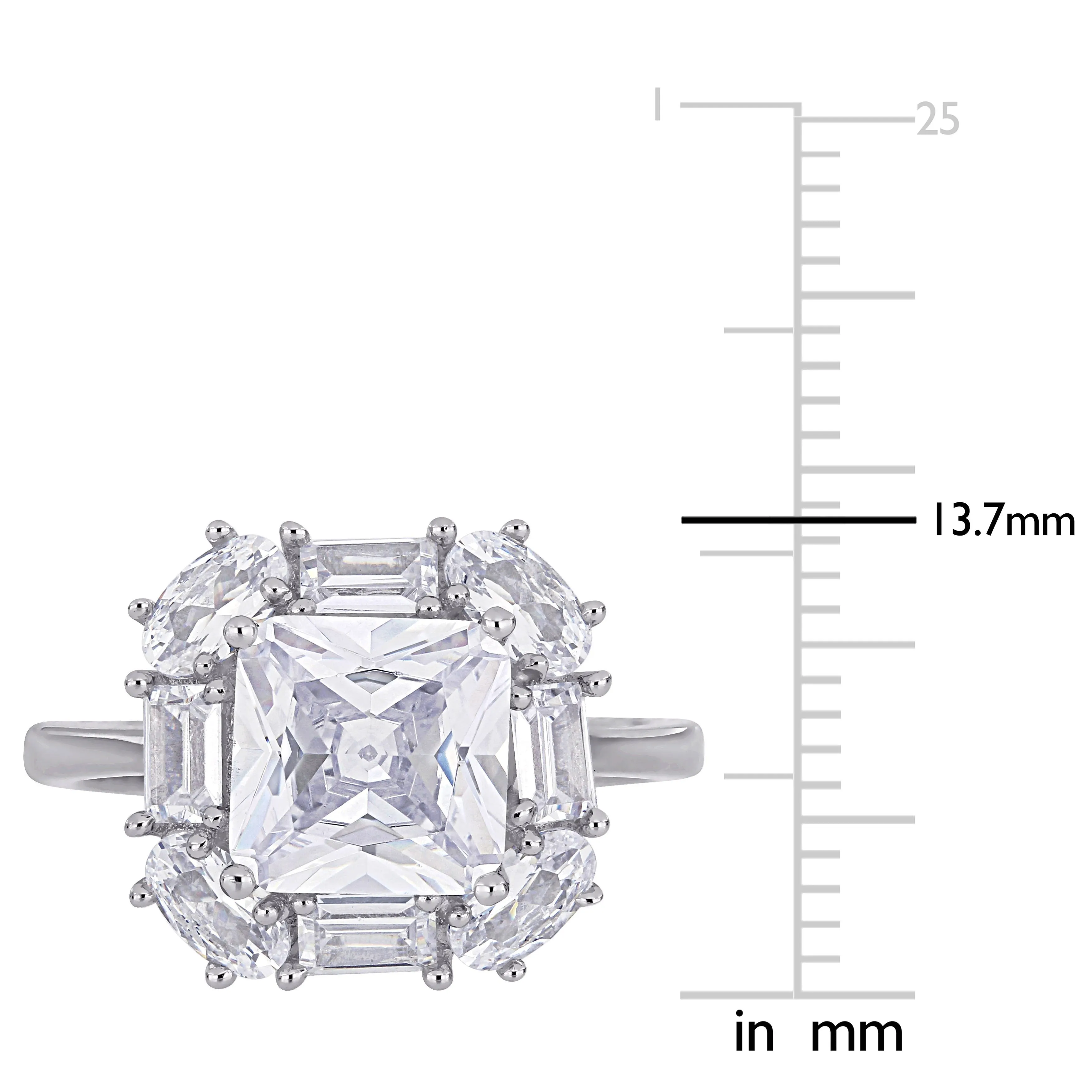 Miadora 6 CT TGW Multi-Cut Cubic Zirconia Clustered Halo Ring in Sterling Silver sold by Zulily product image thumbnail 3