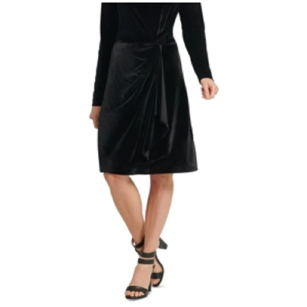 DKNY Women's Long Sleeve Jewel Neck Knee Length Sheath Dress Black Size Medium sold by Zulily product image thumbnail 3