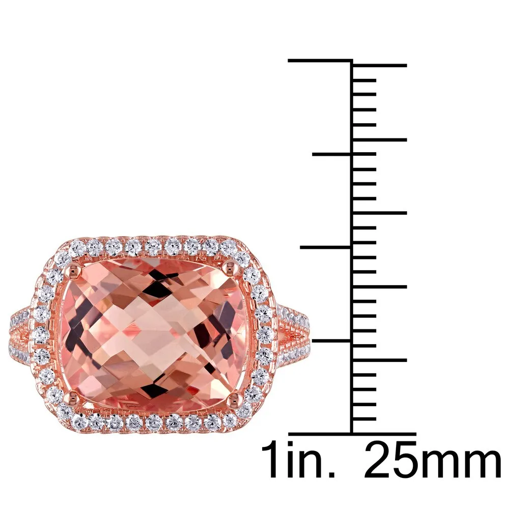 Miadora Sterling Silver Rose Glass/ Cubic Zirconia Side Stones Cocktail Ring sold by Zulily product image thumbnail 3