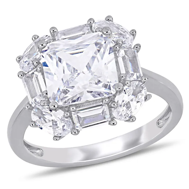Miadora 6 CT TGW Multi-Cut Cubic Zirconia Clustered Halo Ring in Sterling Silver sold by Zulily