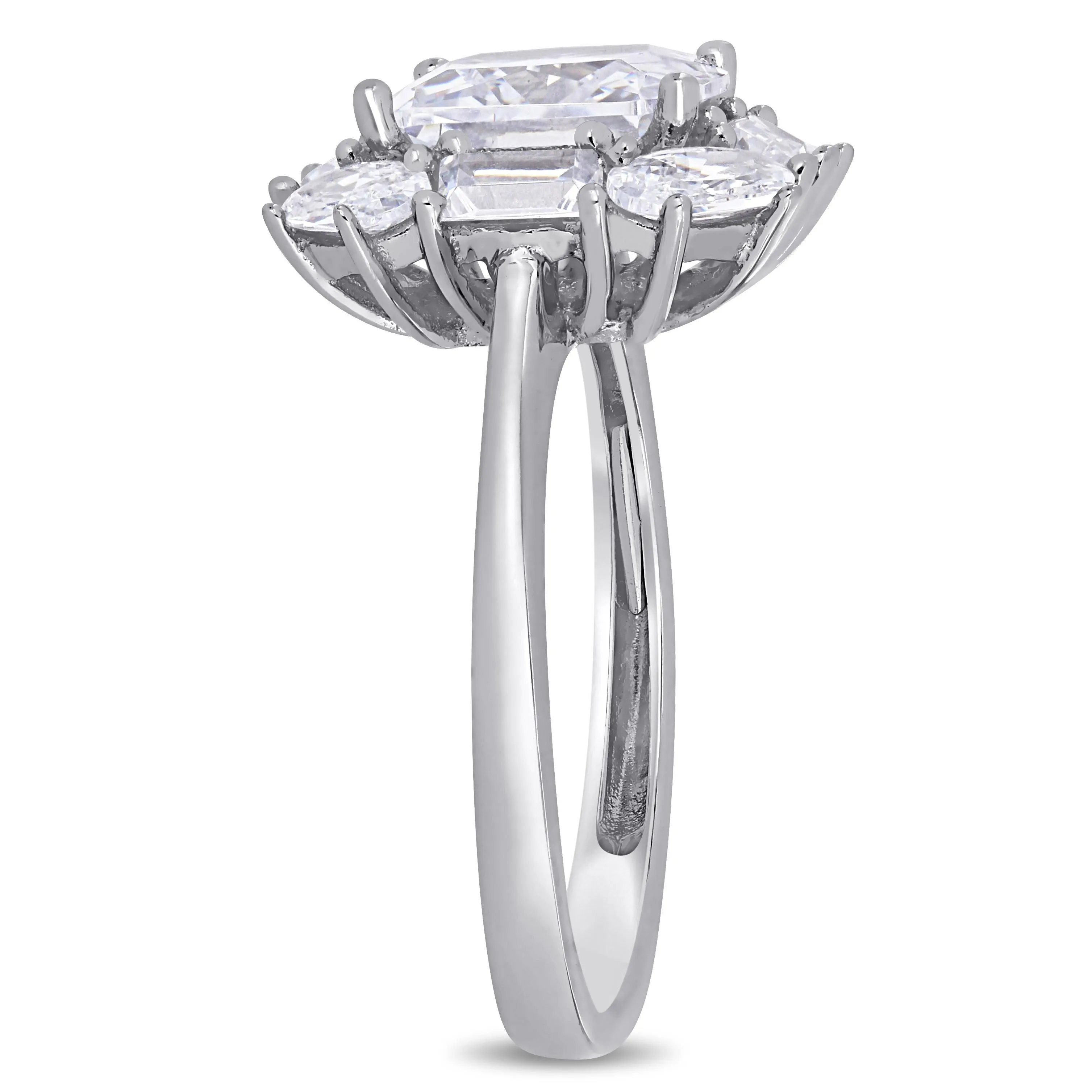 Miadora 6 CT TGW Multi-Cut Cubic Zirconia Clustered Halo Ring in Sterling Silver sold by Zulily product image thumbnail 2