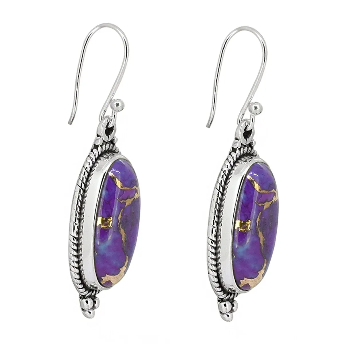 YS Gems Sterling Silver Purple Copper Turquoise Drop Earring sold by Zulily product image thumbnail 3