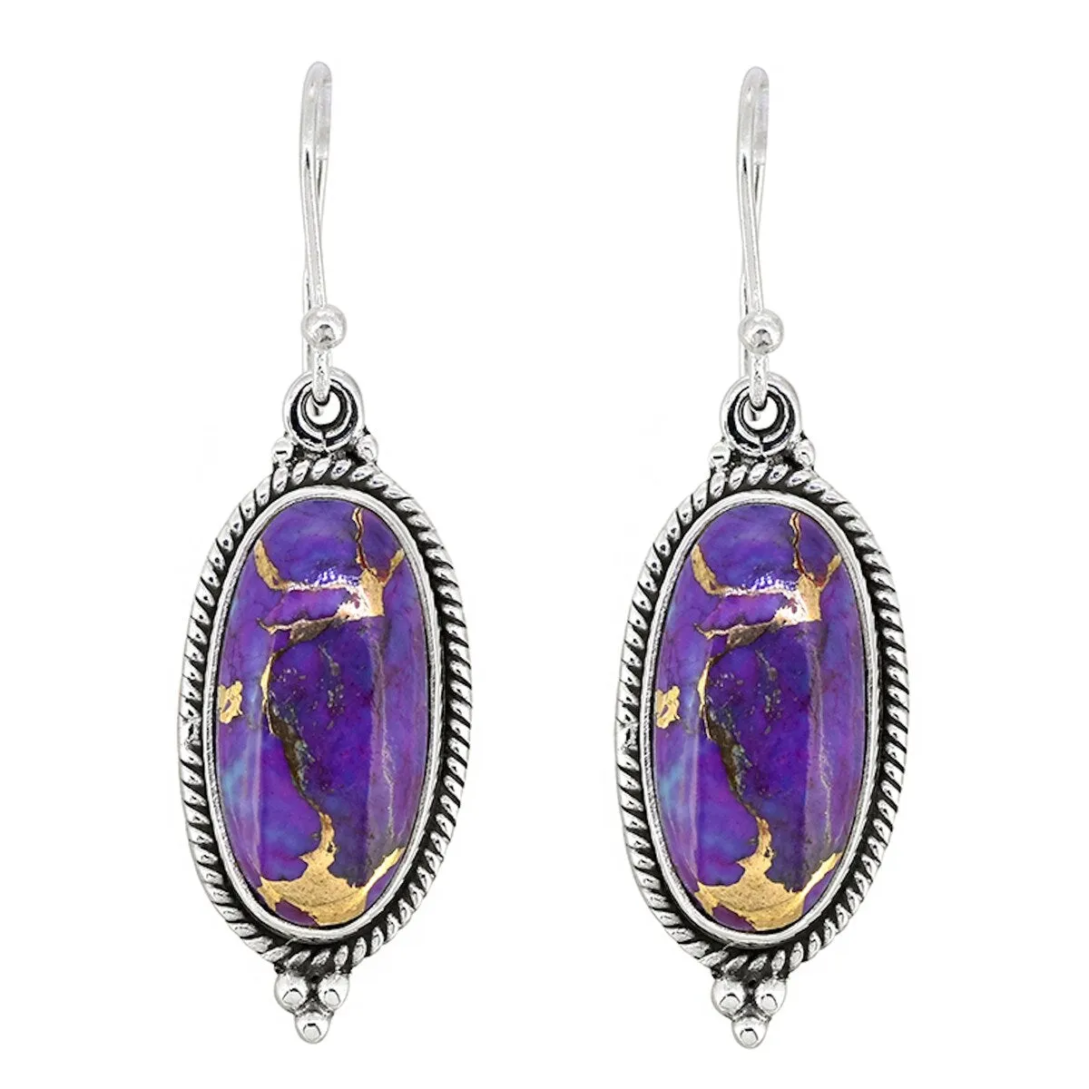 YS Gems Sterling Silver Purple Copper Turquoise Drop Earring sold by Zulily product image thumbnail 2