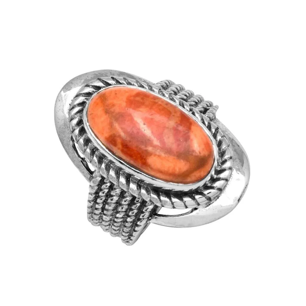 YS Gems Sterling Silver Orange Mohave Turquoise Ring sold by Zulily product image thumbnail 3