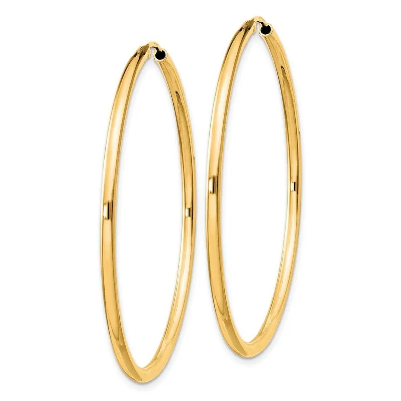 Curata 925 Sterling Silver Gold Plated 2mm Endless Hoop Earrings - Various Diameter sold by Zulily