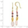 Curata 925 Sterling Silver Gold Plated Black Freshwater Cultured Pearl Simulated Coral Quartz Earrings - 47.9x7mm sold by Zulily