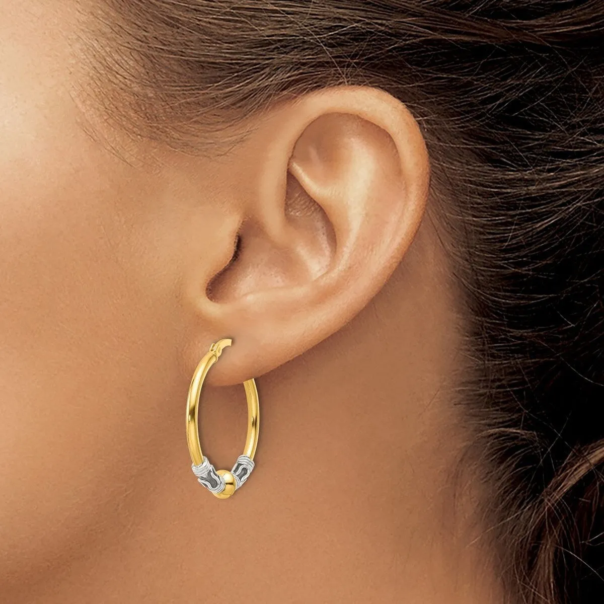 Curata 925 Sterling Silver Beaded Hoop Artisan Oxidized Earrings - 27.5x4.25mm sold by Zulily product image thumbnail 4