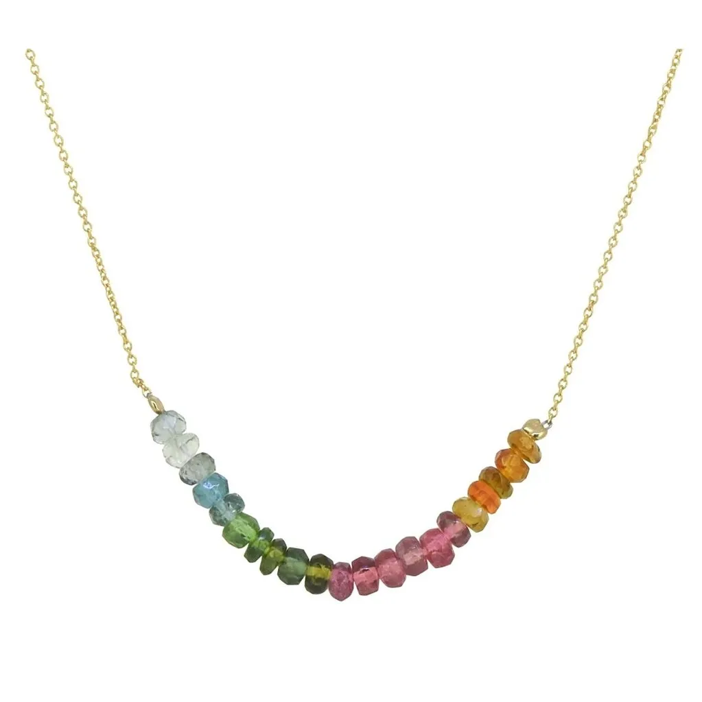 YS Gems Gold Plated Over Sterling Silver Multi Tourmaline Gemstones Necklace sold by Zulily product image thumbnail 3