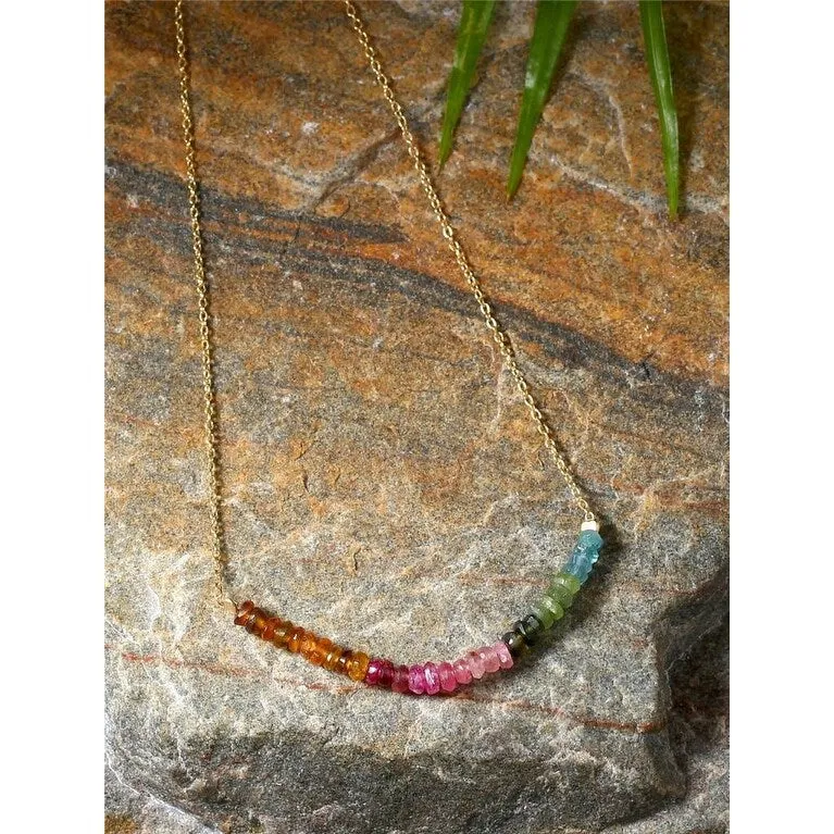 YS Gems Gold Plated Over Sterling Silver Multi Tourmaline Gemstones Necklace sold by Zulily product image thumbnail 2