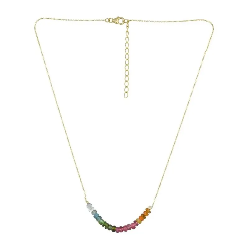 YS Gems Gold Plated Over Sterling Silver Multi Tourmaline Gemstones Necklace sold by Zulily