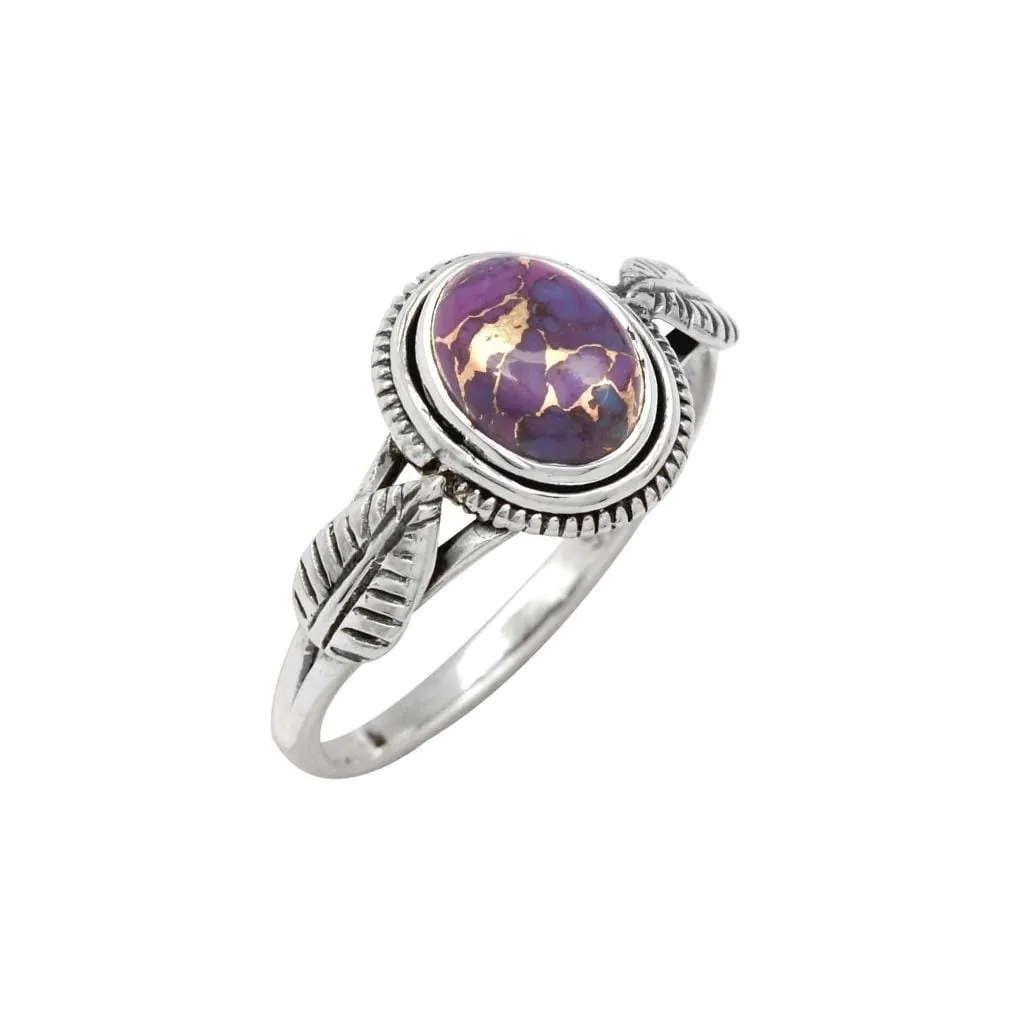 YS Gems Sterling Silver Purple Copper Turquoise Ring sold by Zulily