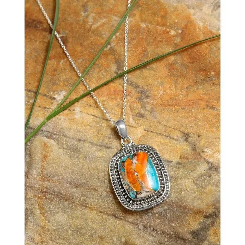 YS Gems Sterling Silver Pink Oyster Copper Turquoise Pendant sold by Zulily product image thumbnail 2