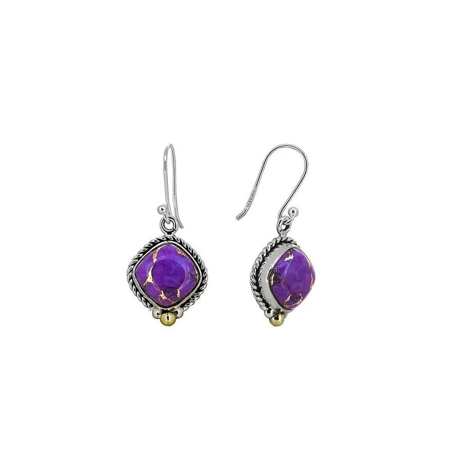 YS Gems Sterling Silver Purple Copper Turquoise Dangle Earrings sold by Zulily product image thumbnail 2