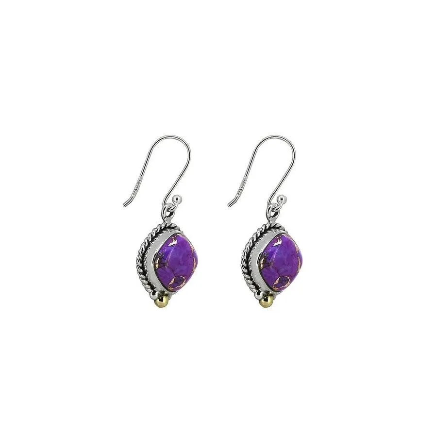 YS Gems Sterling Silver Purple Copper Turquoise Dangle Earrings sold by Zulily product image thumbnail 4