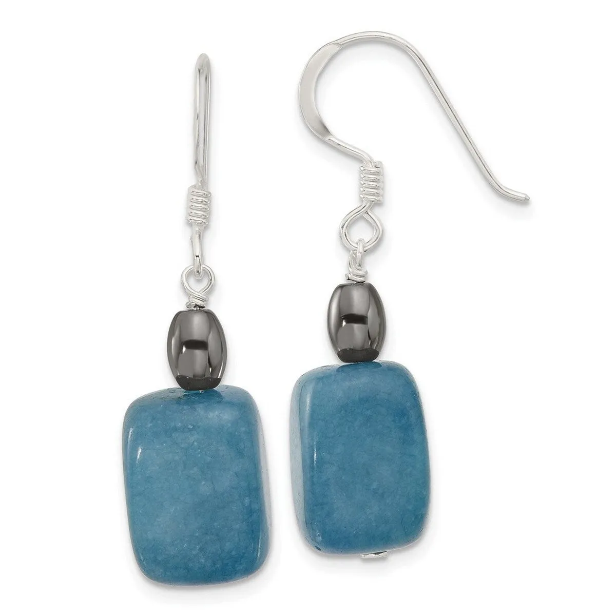 Curata 925 Sterling Silver Hematite and Quartz Dangle Hook Earrings - 39x9.85mm sold by Zulily product image thumbnail 5