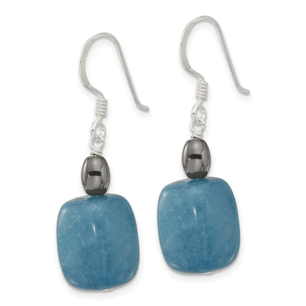 Curata 925 Sterling Silver Hematite and Quartz Dangle Hook Earrings - 39x9.85mm sold by Zulily product image thumbnail 2