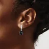 Curata 925 Sterling Silver Rhodium Plated Faceted 10mm Simulated Onyx Dangle Post Earrings - 23.5x9.73mm sold by Zulily
