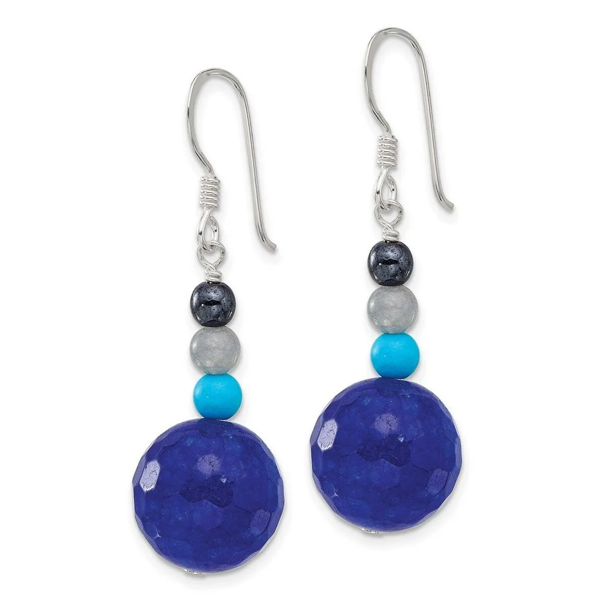 Curata 925 Sterling Silver Hematite Agate Quartz Magnesite Bead Hook Earrings - 44.75x13.5mm sold by Zulily product image thumbnail 4