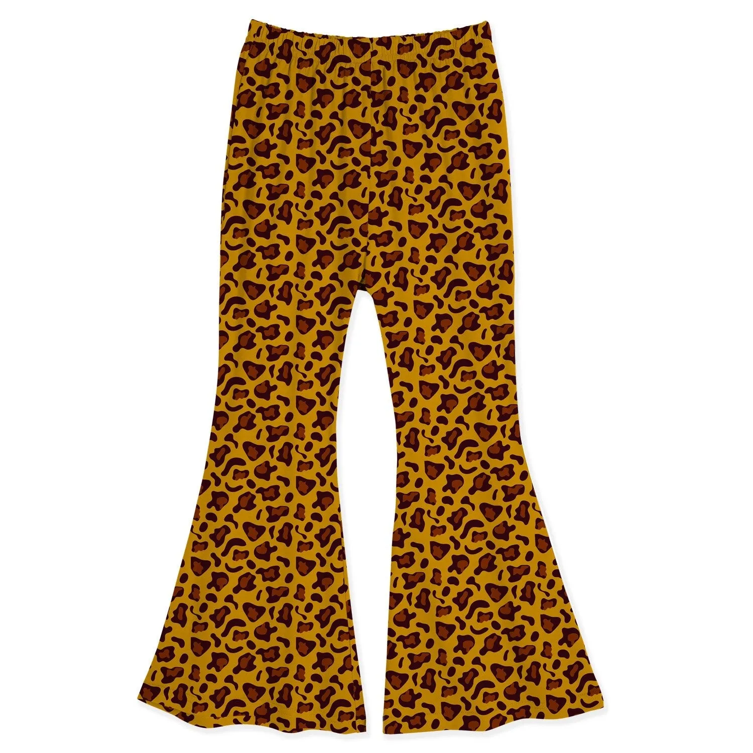 Brown Leopard Print Flare Pants sold by Zulily