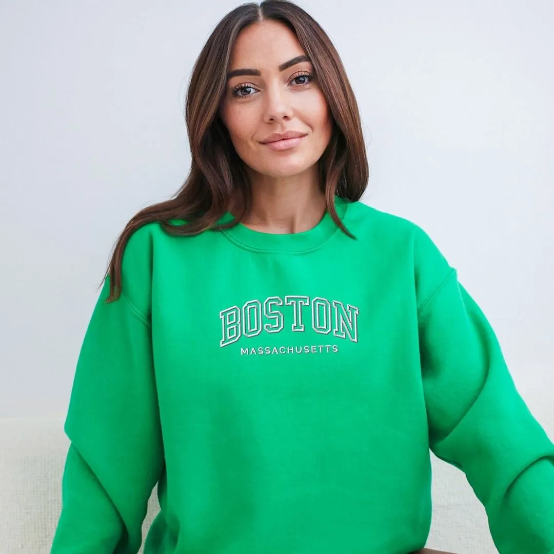 Embroidered Boston Massachusetts Graphic Sweatshirt sold by Zulily product image thumbnail 3