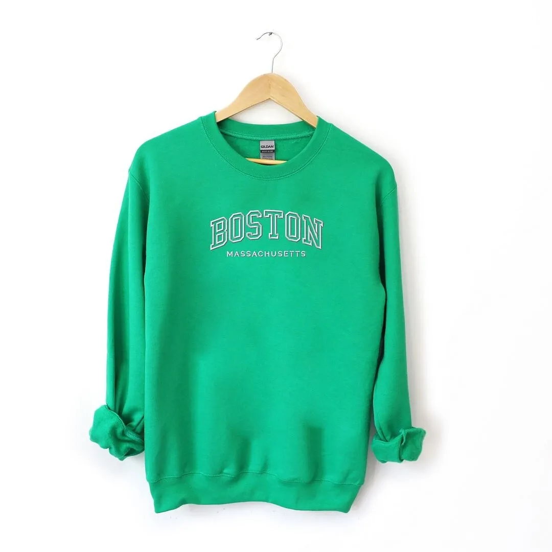 Embroidered Boston Massachusetts Graphic Sweatshirt sold by Zulily product image thumbnail 4