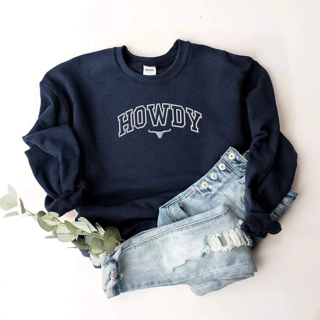 Embroidered Howdy Bull Varsity Graphic Sweatshirt sold by Zulily product image thumbnail 2