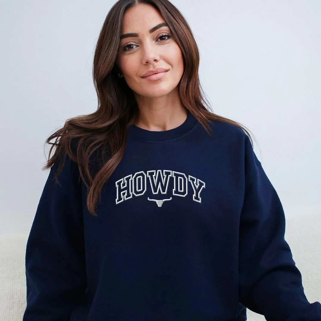 Embroidered Howdy Bull Varsity Graphic Sweatshirt sold by Zulily product image thumbnail 5