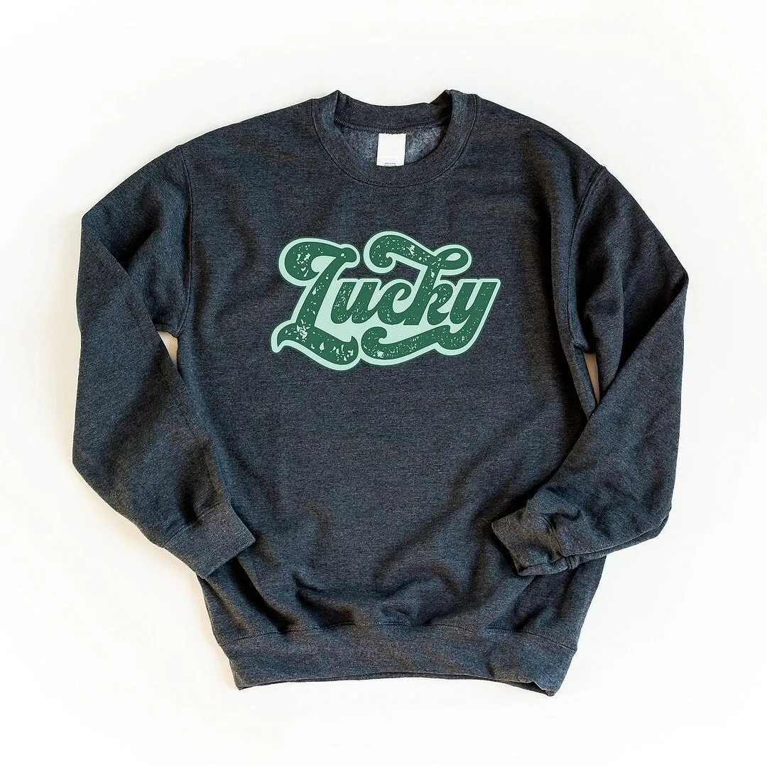 Lucky Retro Rough Graphic Sweatshirt sold by Zulily product image thumbnail 2