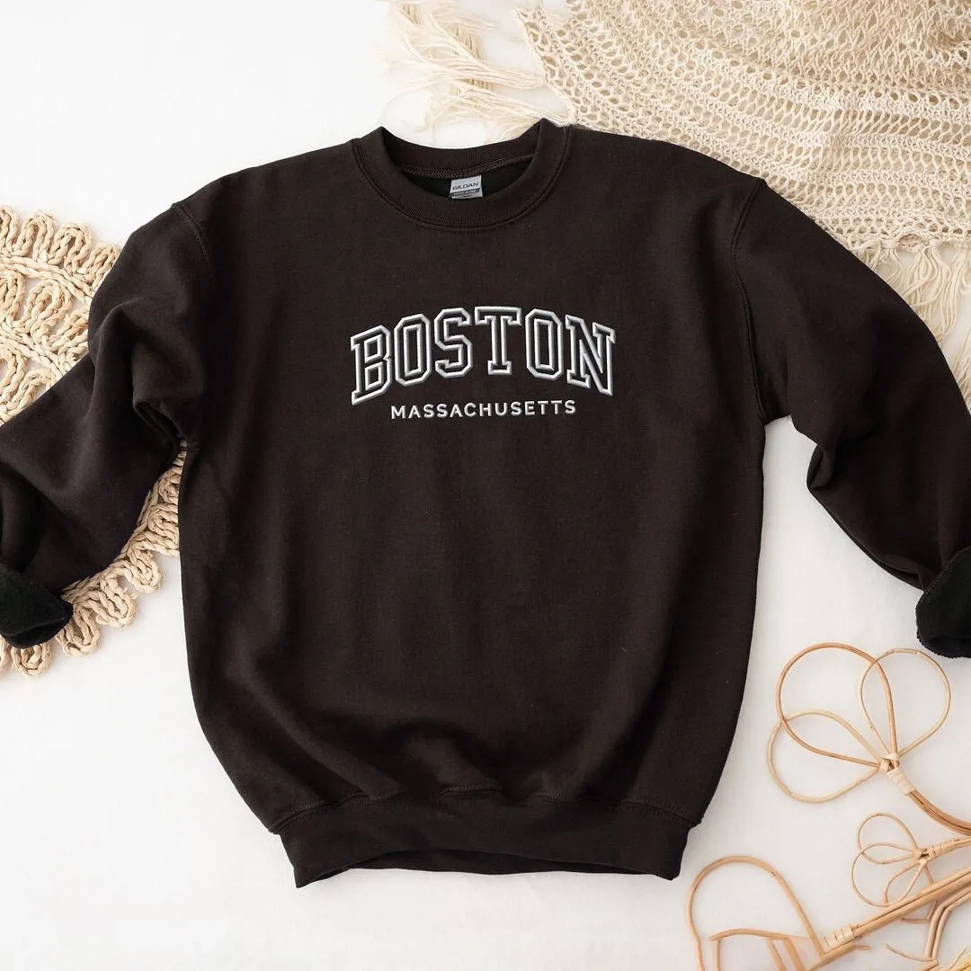 Embroidered Boston Massachusetts Graphic Sweatshirt sold by Zulily product image thumbnail 5