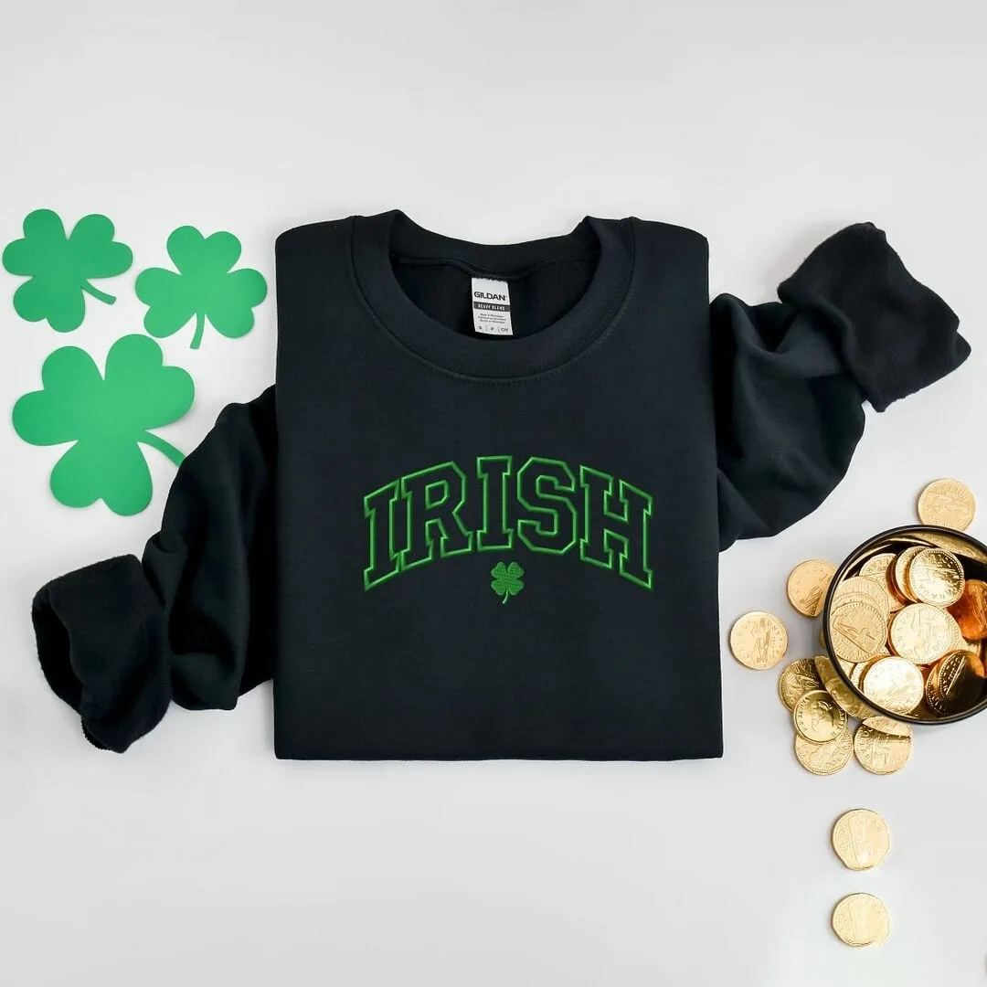 Embroidered Lucky Varsity Clover Graphic Sweatshirt sold by Zulily product image thumbnail 5