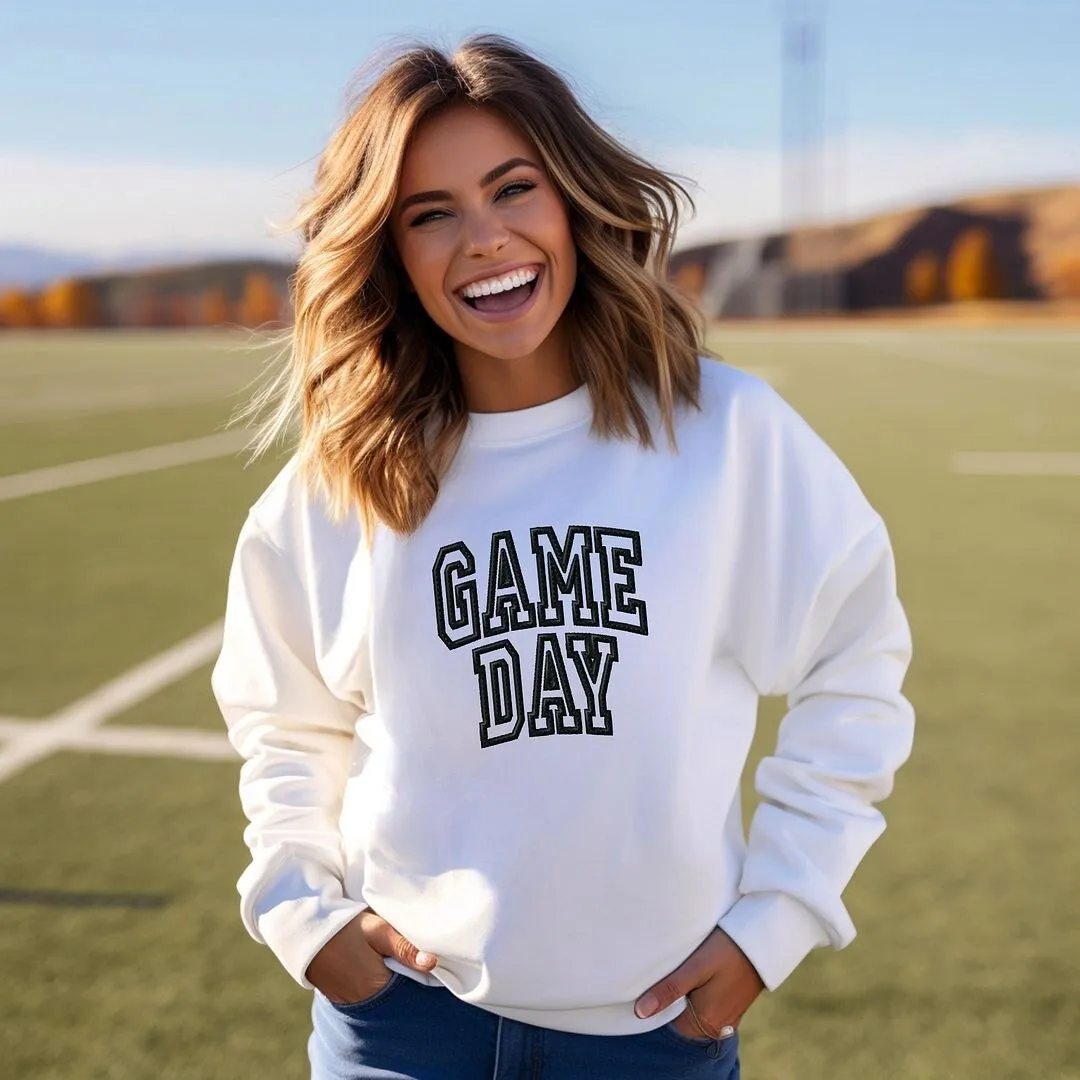 Embroidered Game Day Arched Graphic Sweatshirt sold by Zulily product image thumbnail 2
