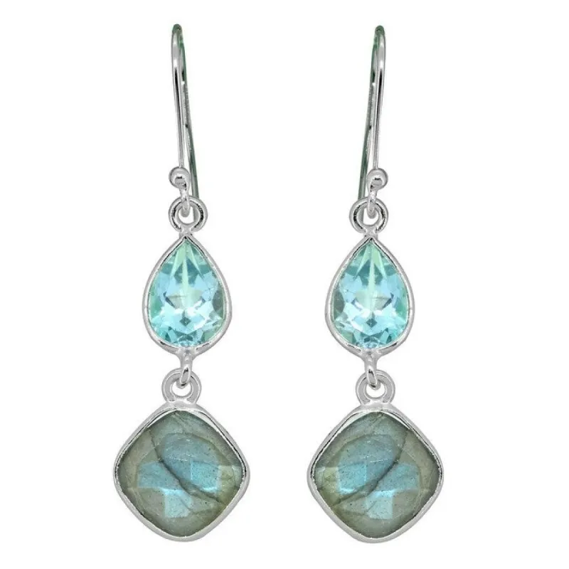 YS Gems Sterling Silver Labradorite Dangle Earrings - 0.47 x 1.85 sold by Zulily