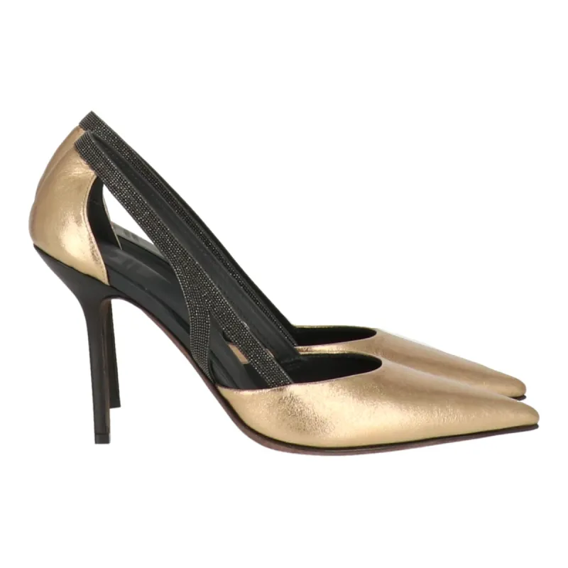 Brunello Cucinelli Womens Gold Sandal sold by Zulily