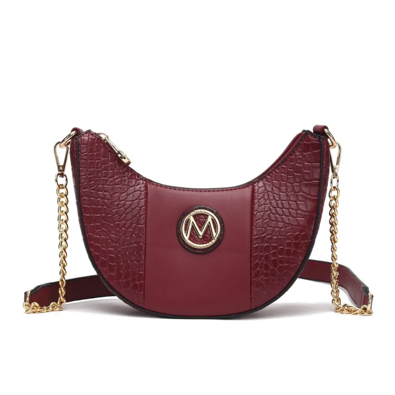 Mkfcollection Amira Embossed Crossbody Bag Vegan Leather Designer Handbag sold by Zulily