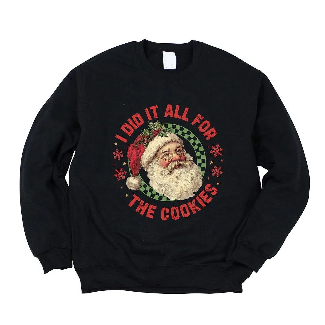 Did It For The Cookies Santa Graphic Sweatshirt sold by Zulily product image thumbnail 4