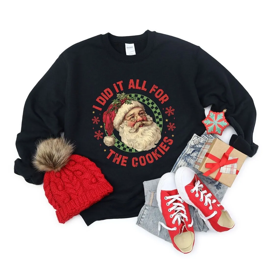 Did It For The Cookies Santa Graphic Sweatshirt sold by Zulily product image thumbnail 3