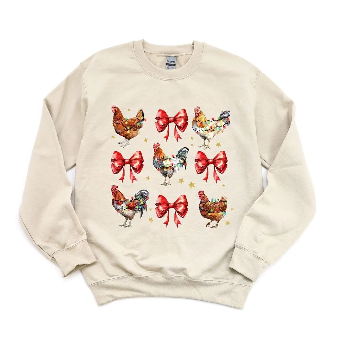 Coquette Christmas Chicken Graphic Sweatshirt sold by Zulily product image thumbnail 2