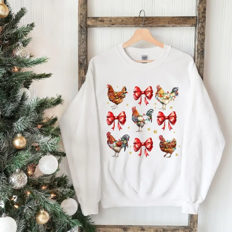 Coquette Christmas Chicken Graphic Sweatshirt sold by Zulily