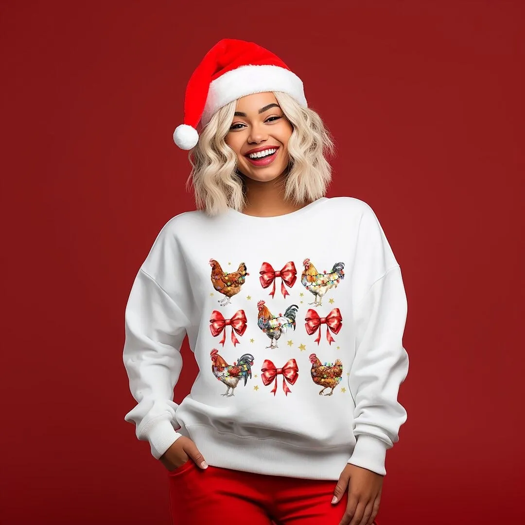 Coquette Christmas Chicken Graphic Sweatshirt sold by Zulily product image thumbnail 5