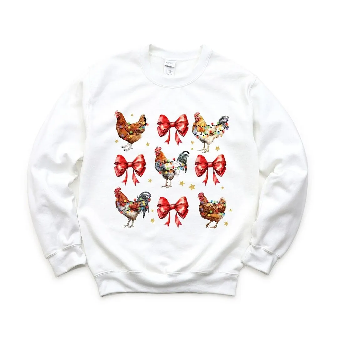 Coquette Christmas Chicken Graphic Sweatshirt sold by Zulily product image thumbnail 4