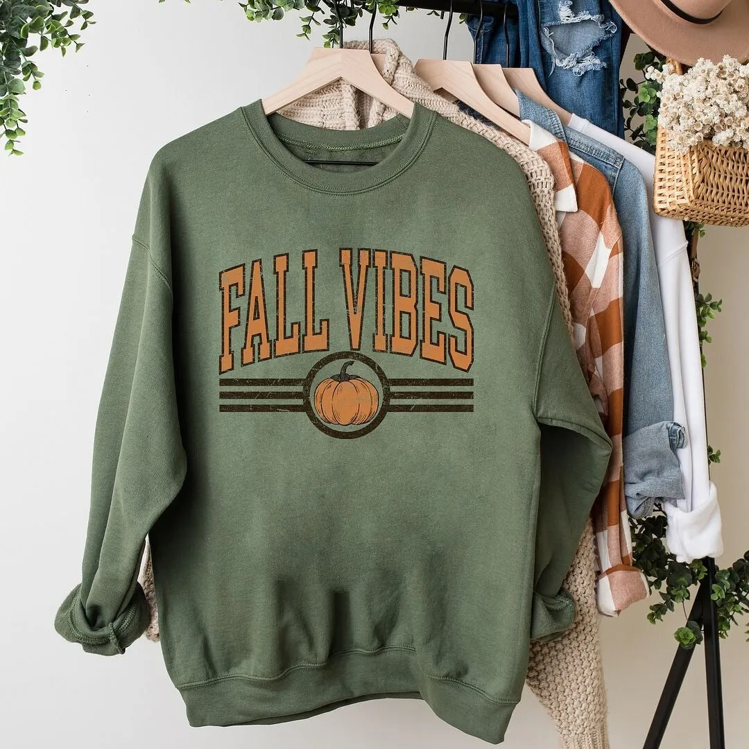 Fall Vibes Varsity Pumpkin Graphic Sweatshirt sold by Zulily