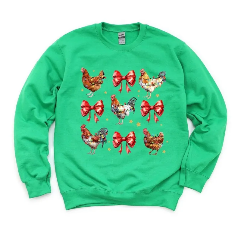Coquette Christmas Chicken Graphic Sweatshirt sold by Zulily