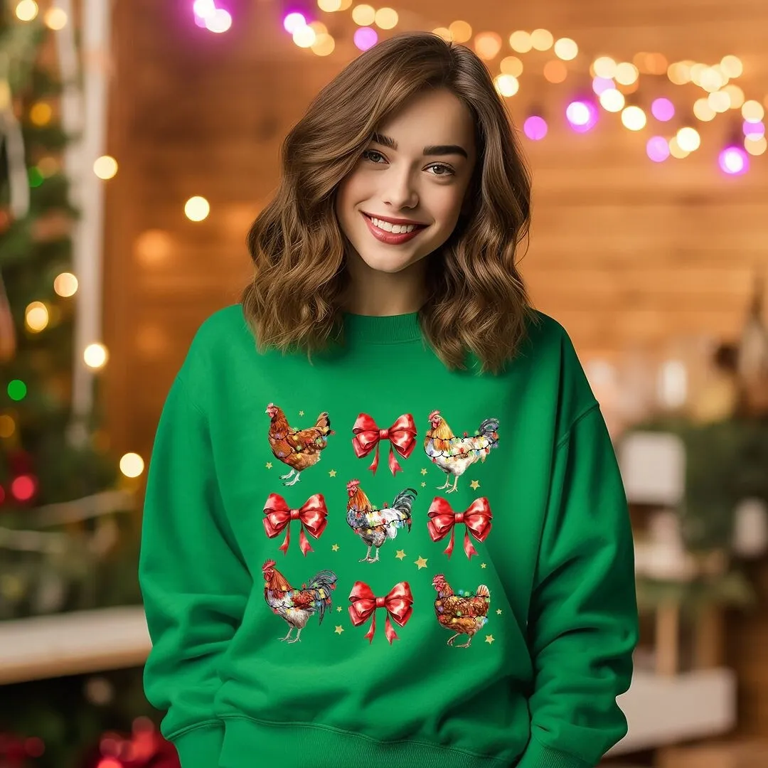 Coquette Christmas Chicken Graphic Sweatshirt sold by Zulily product image thumbnail 2