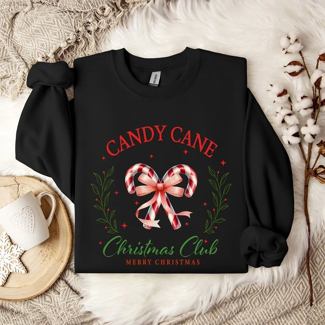Candy Cane Christmas Club Graphic Sweatshirt sold by Zulily product image thumbnail 4