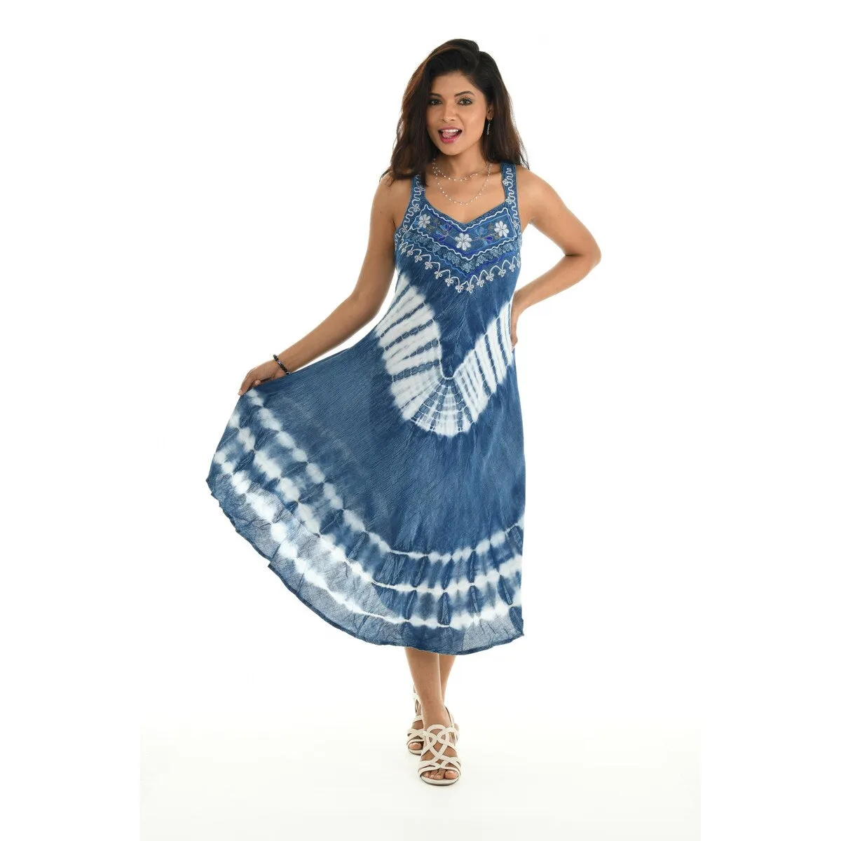 Tie-Dye Sleeveless Umbrella Dress sold by Zulily