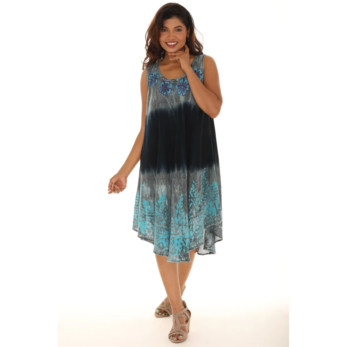 Tie-Dye Sleeveless Midi Dress sold by Zulily product image thumbnail 4