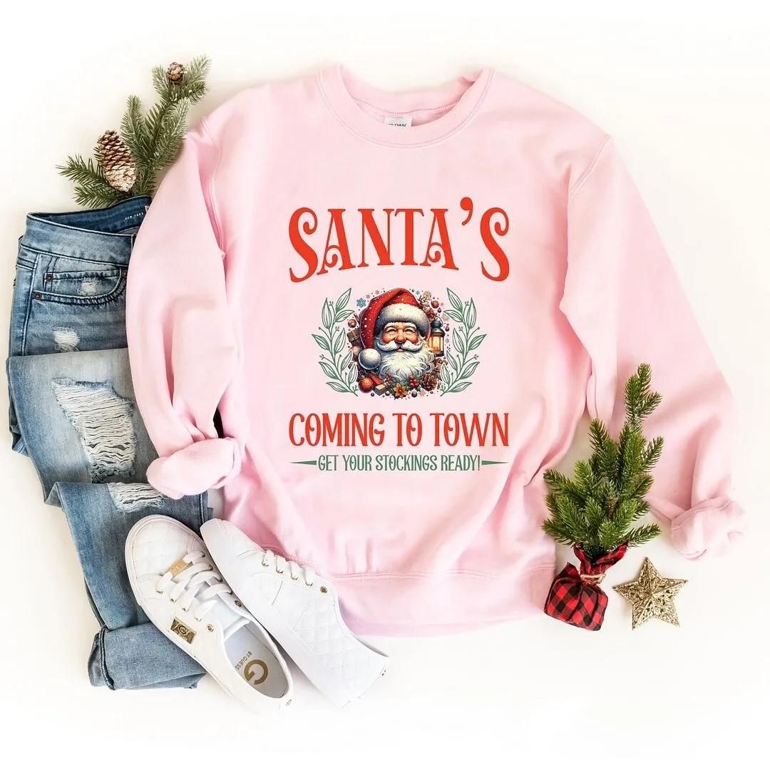 Santa's Comin To Town Vintage Graphic Sweatshirt sold by Zulily product image thumbnail 5