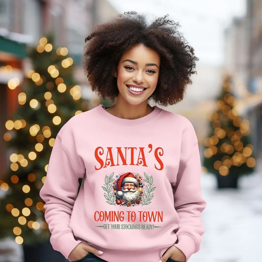 Santa's Comin To Town Vintage Graphic Sweatshirt sold by Zulily product image thumbnail 4